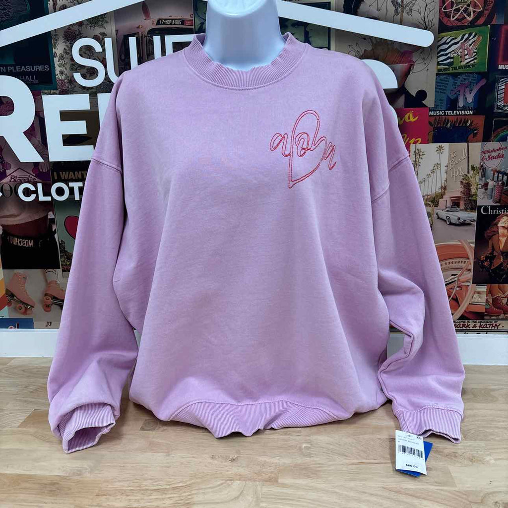 Roxy Line-Up Embroidered Heart Oversize Graphic Sweatshirt