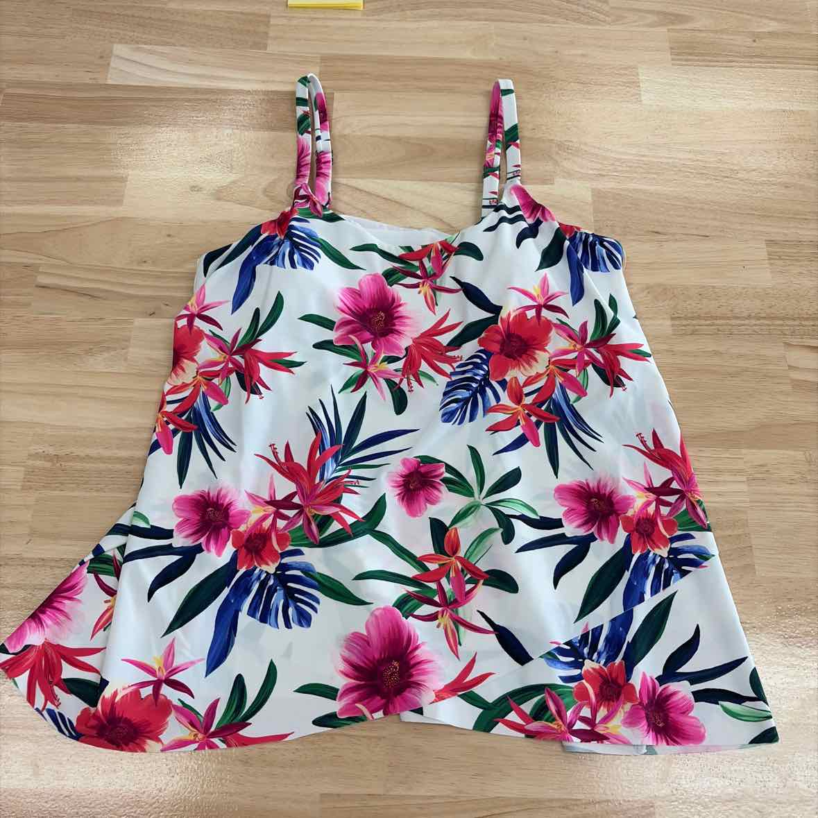 Island Escape Size 6 White New Swimsuit Bottom/Top