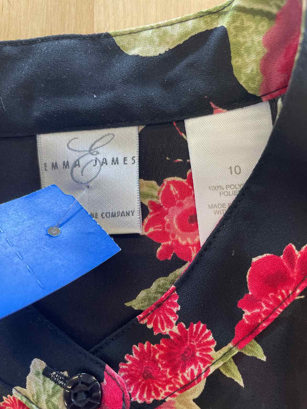 emma james Size 10 Black Button Down Shirt