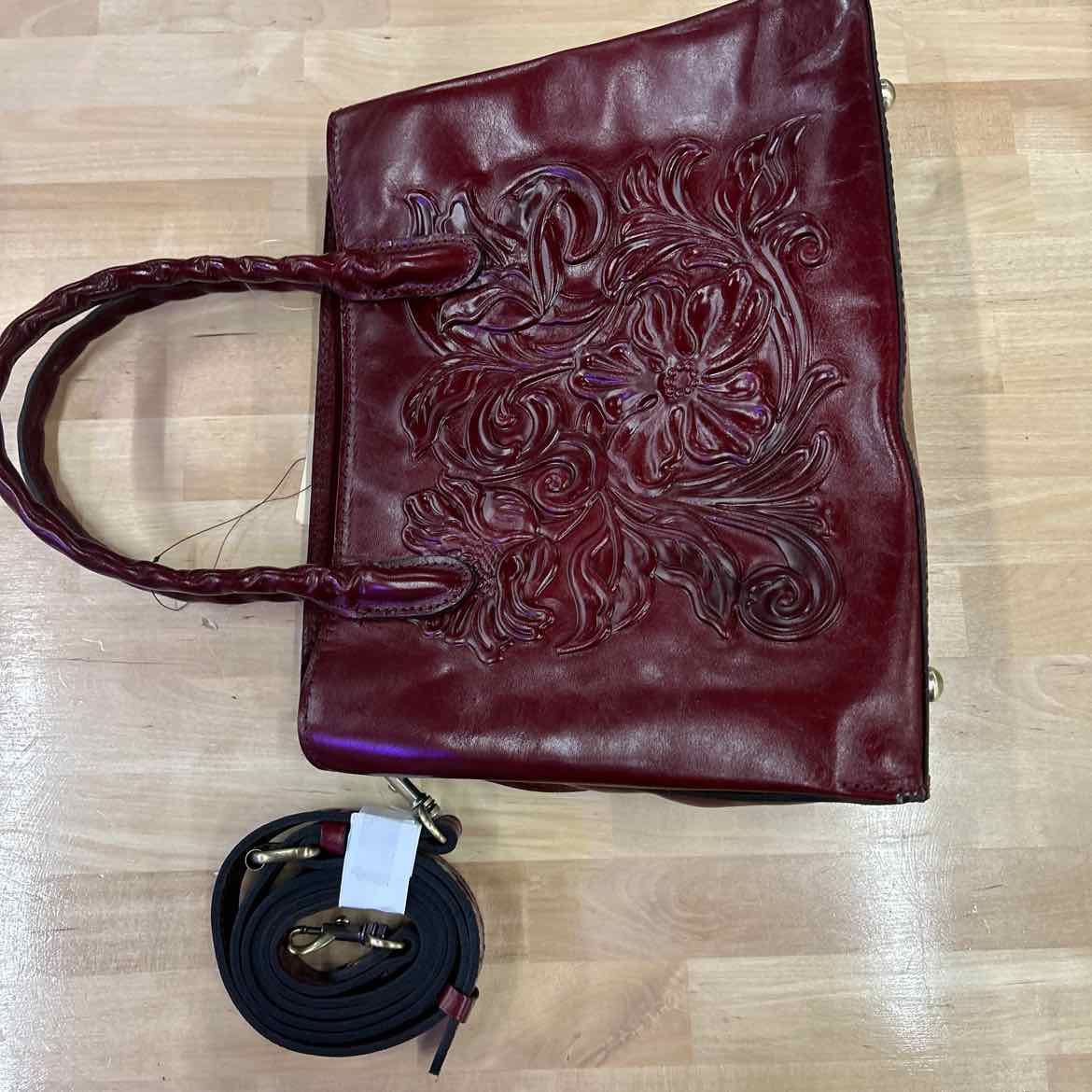 Patricia Nash Genovese Medium Leather Top Handbag Oxblood