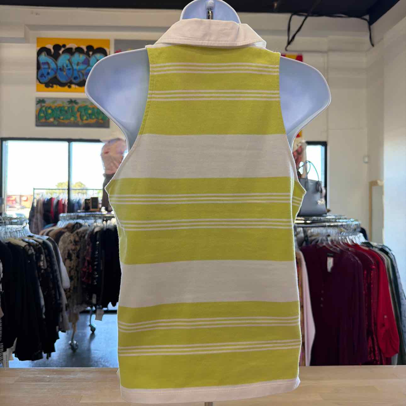 Maeve Size XS White/Green Preloved Polo