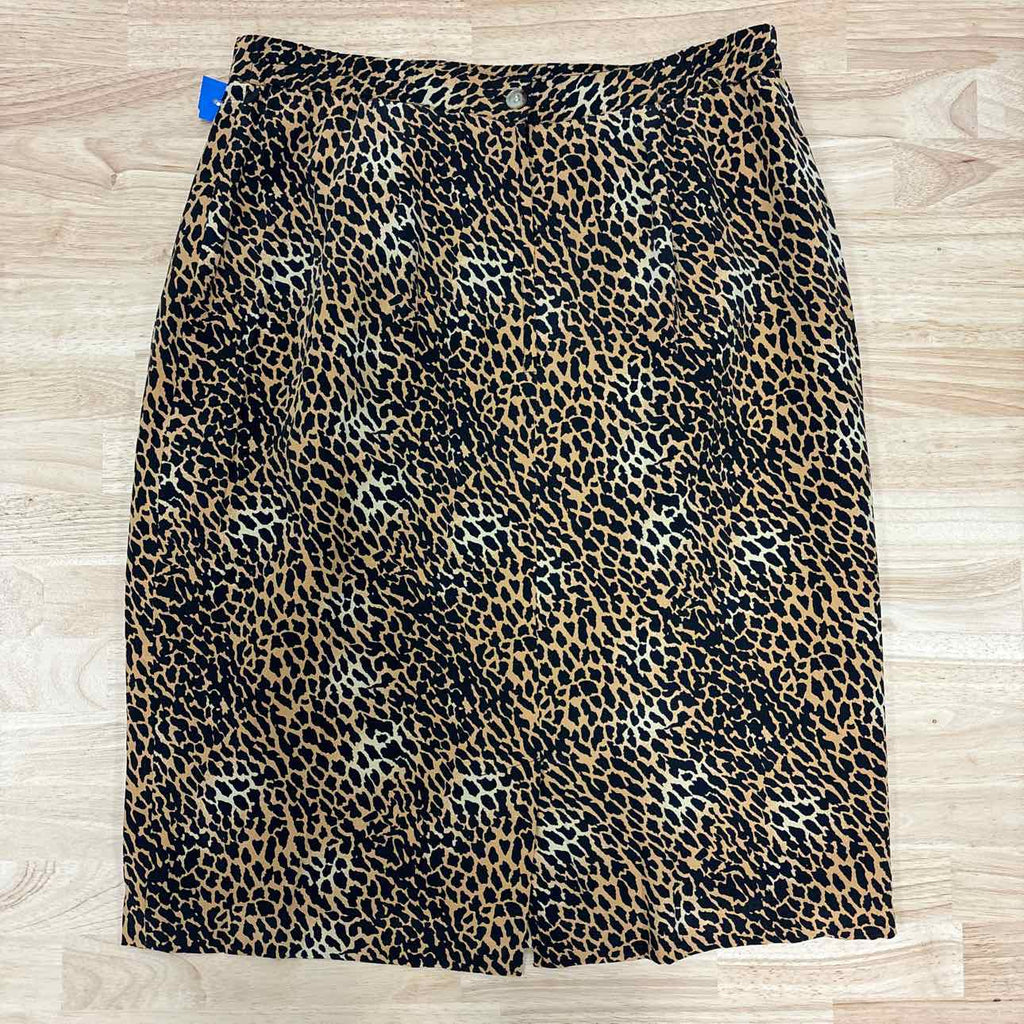 Joan Leslie Size 14 Brown & Black Silk Preloved Skirt