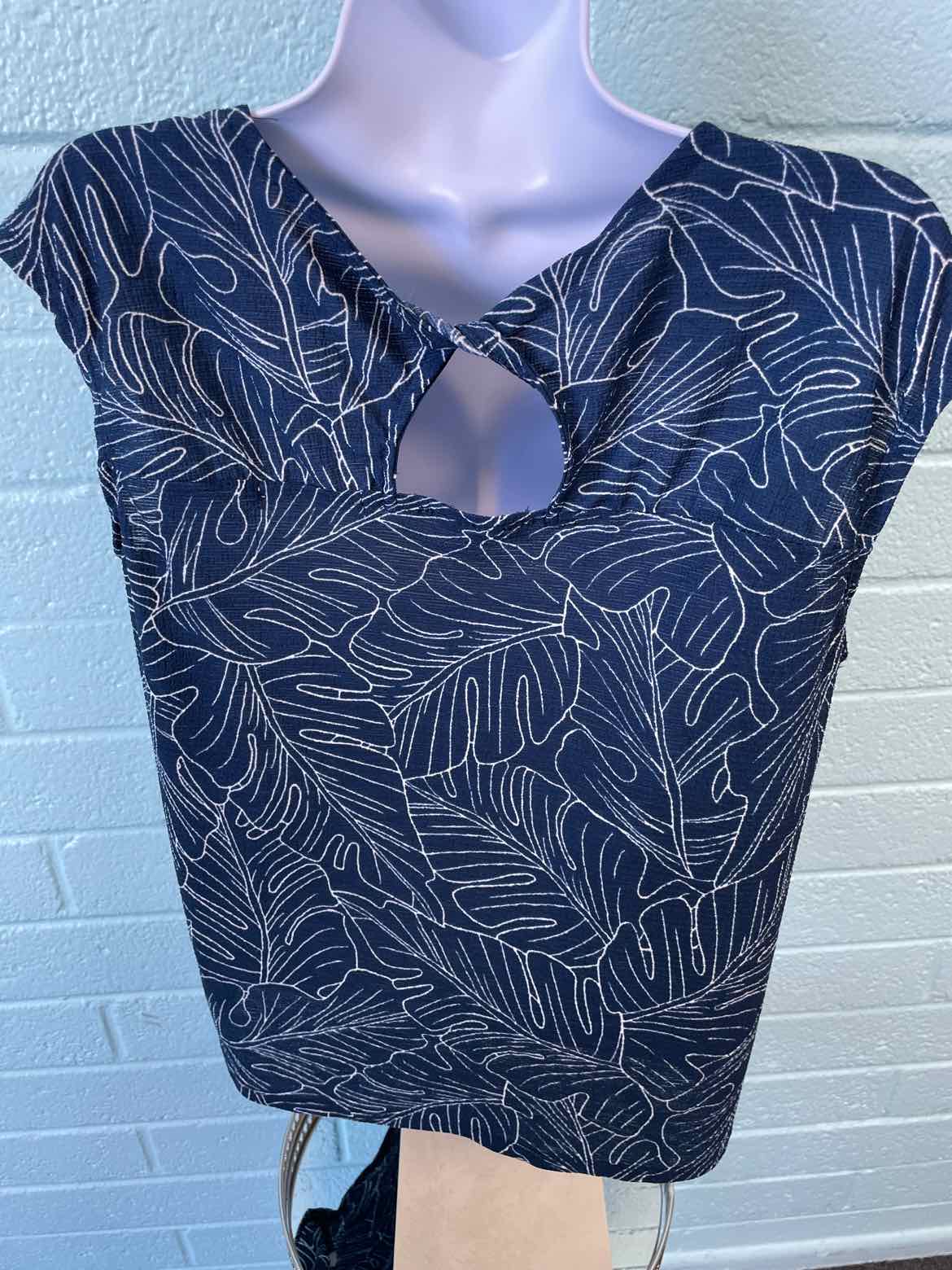 Joie de vivre Size S Blue & Beige Print Sleeveless