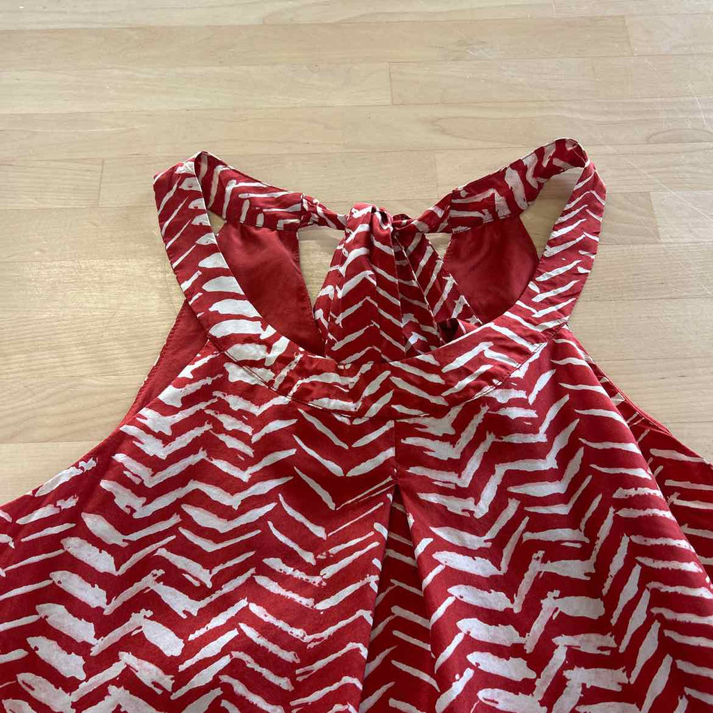 Velvet Size P Red/Cream Silk Preloved Tank