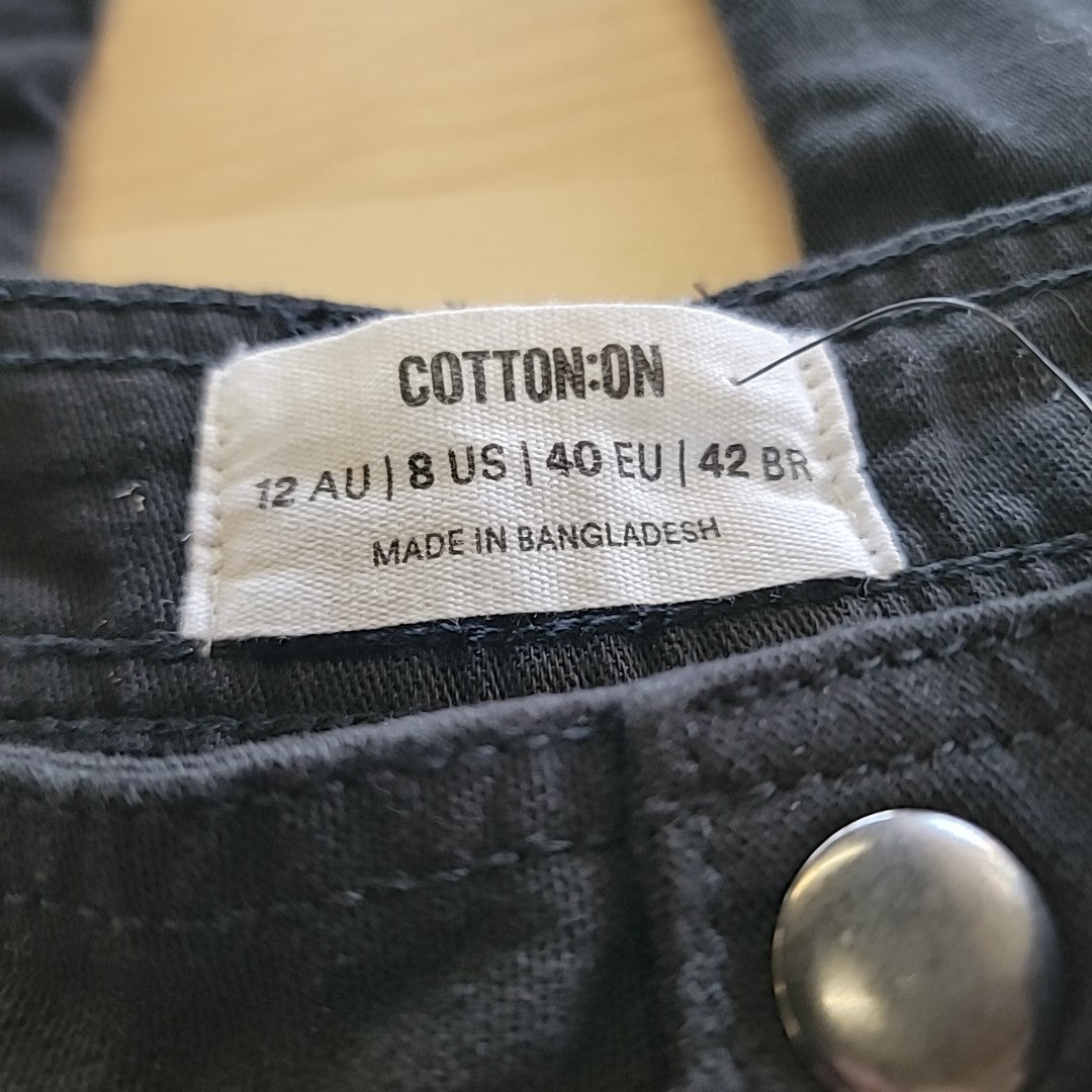 Cotton On Size 8 Black Bobbie Cargo Pants NWT