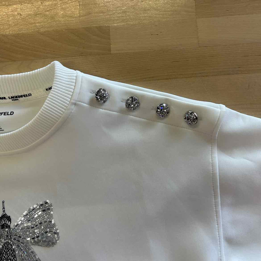 Karl Lagerfield Size S White Preloved Sweatshirt