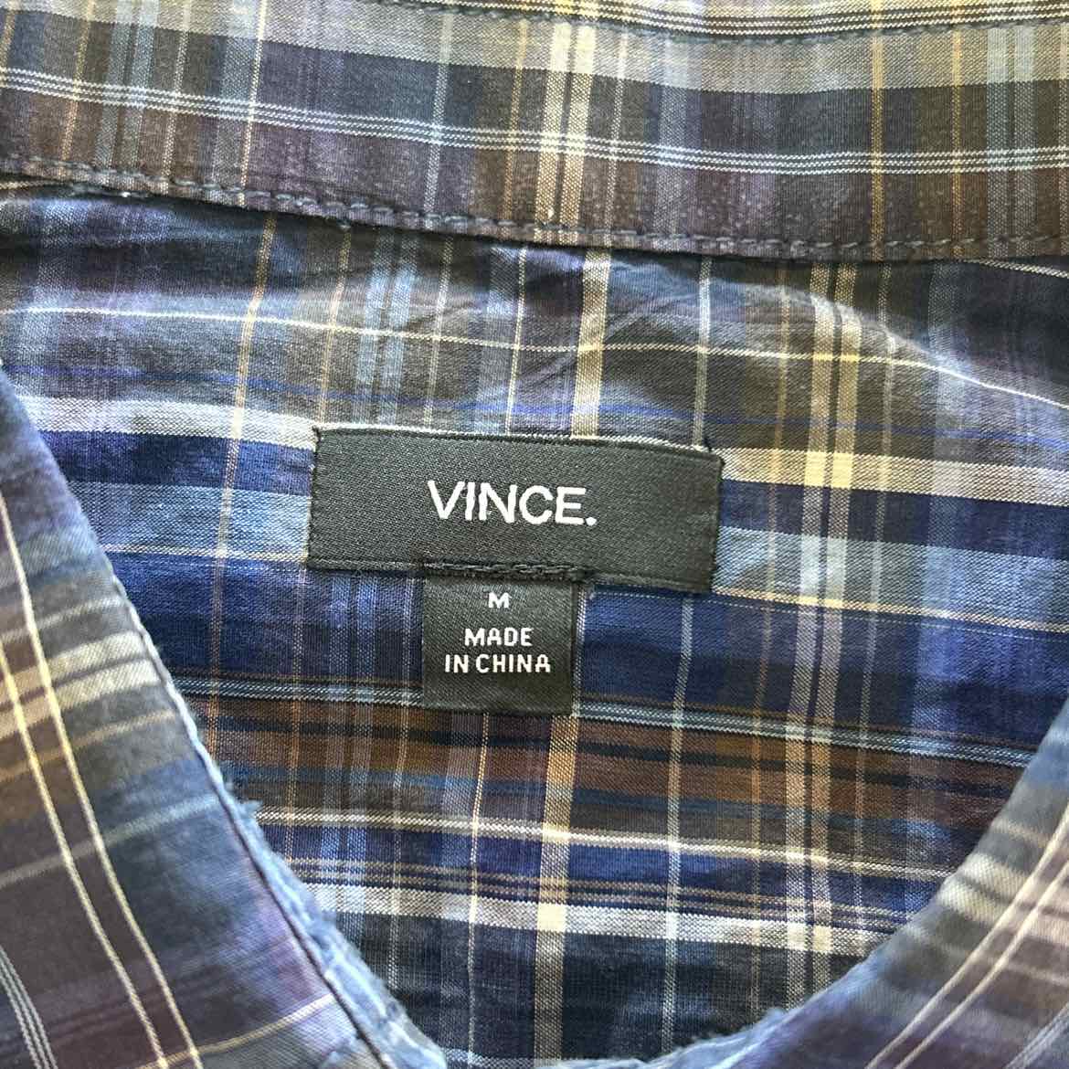 Vince Size M Blue Preloved MENS Button Down Shirt
