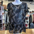 Halogen Size L Black Blue Sheer Preloved Blouse
