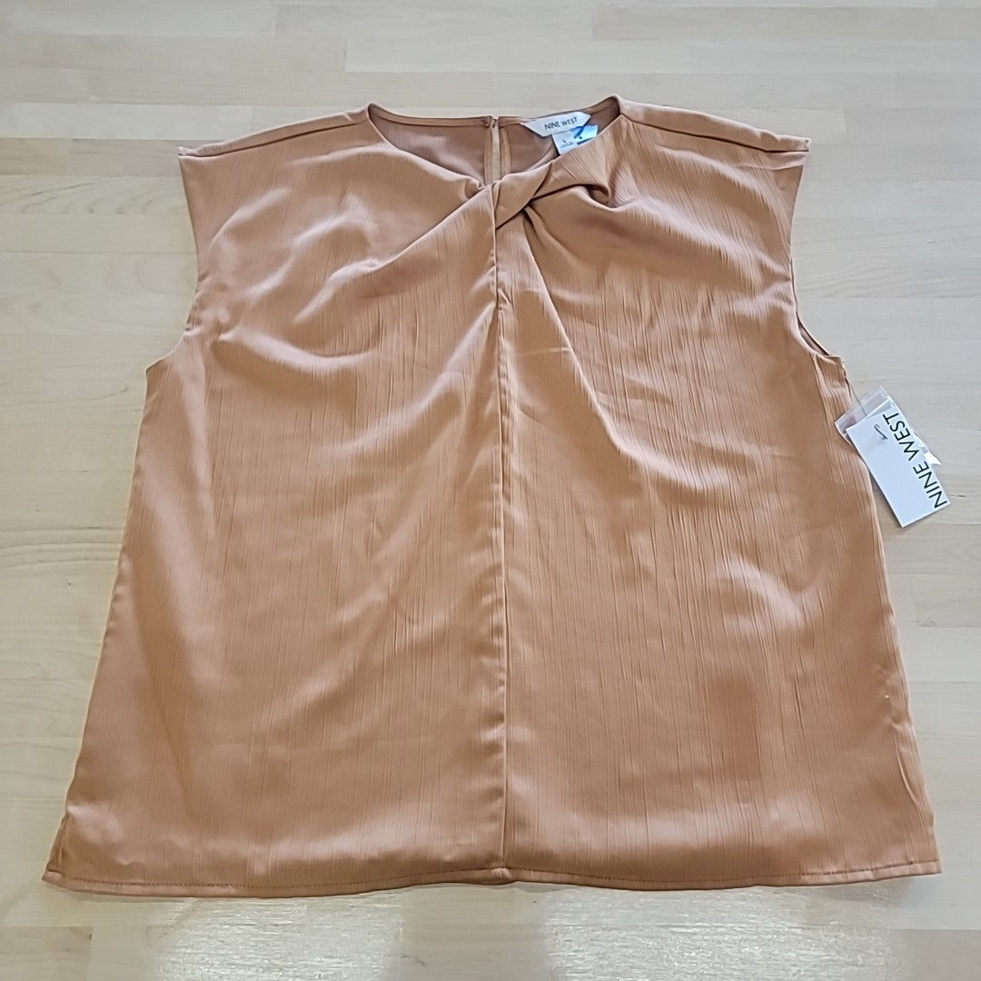Nine West Size L Tan Blouse