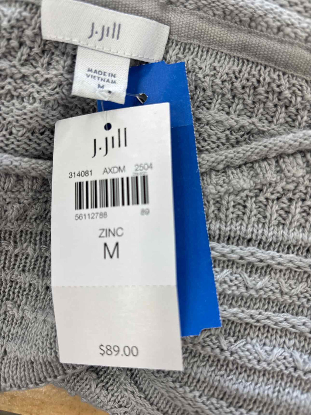 J Jill Size M Gray Knit New Knit Top