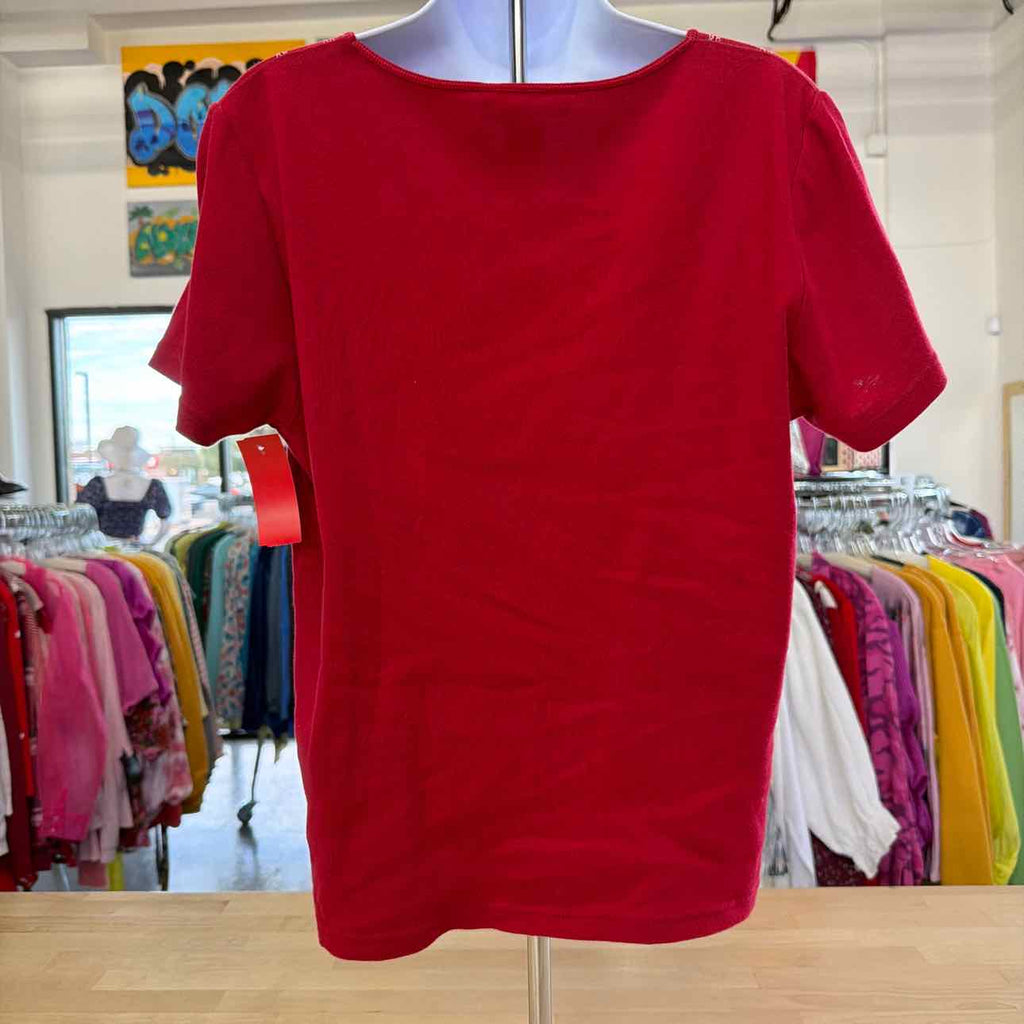 Karen Scott Size L Red Preloved T-shirt