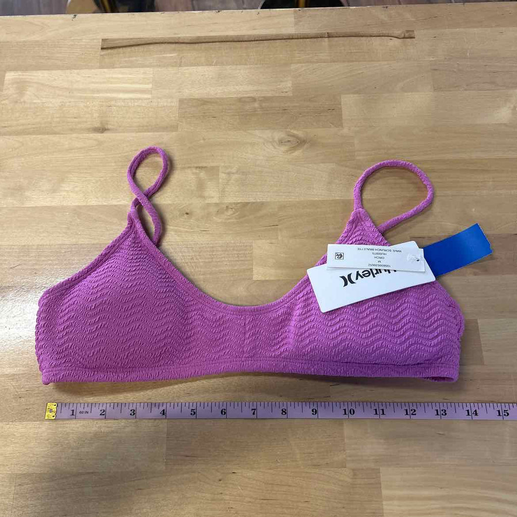 Hurley Size M Wave Scrunch Bralette Bikini Top - Orchid