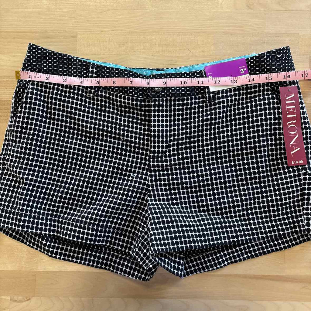 merona Size 6 BLACK & WHITE Shorts