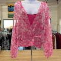 CeCe Size S Pink Sheer Preloved Blouse