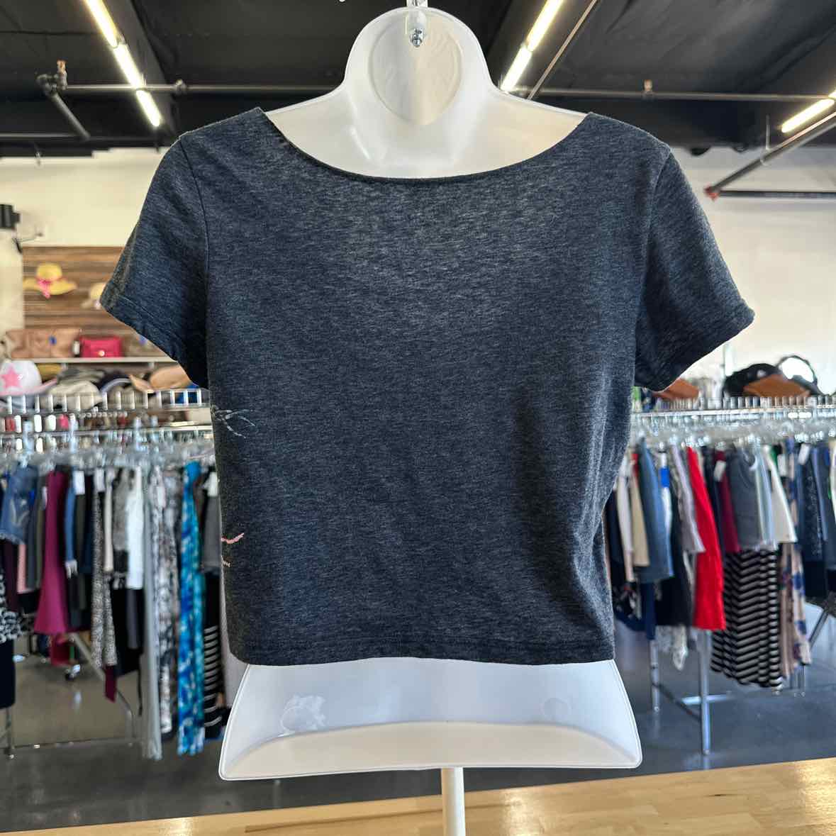 American Eagle Size XS Gray Crop Top