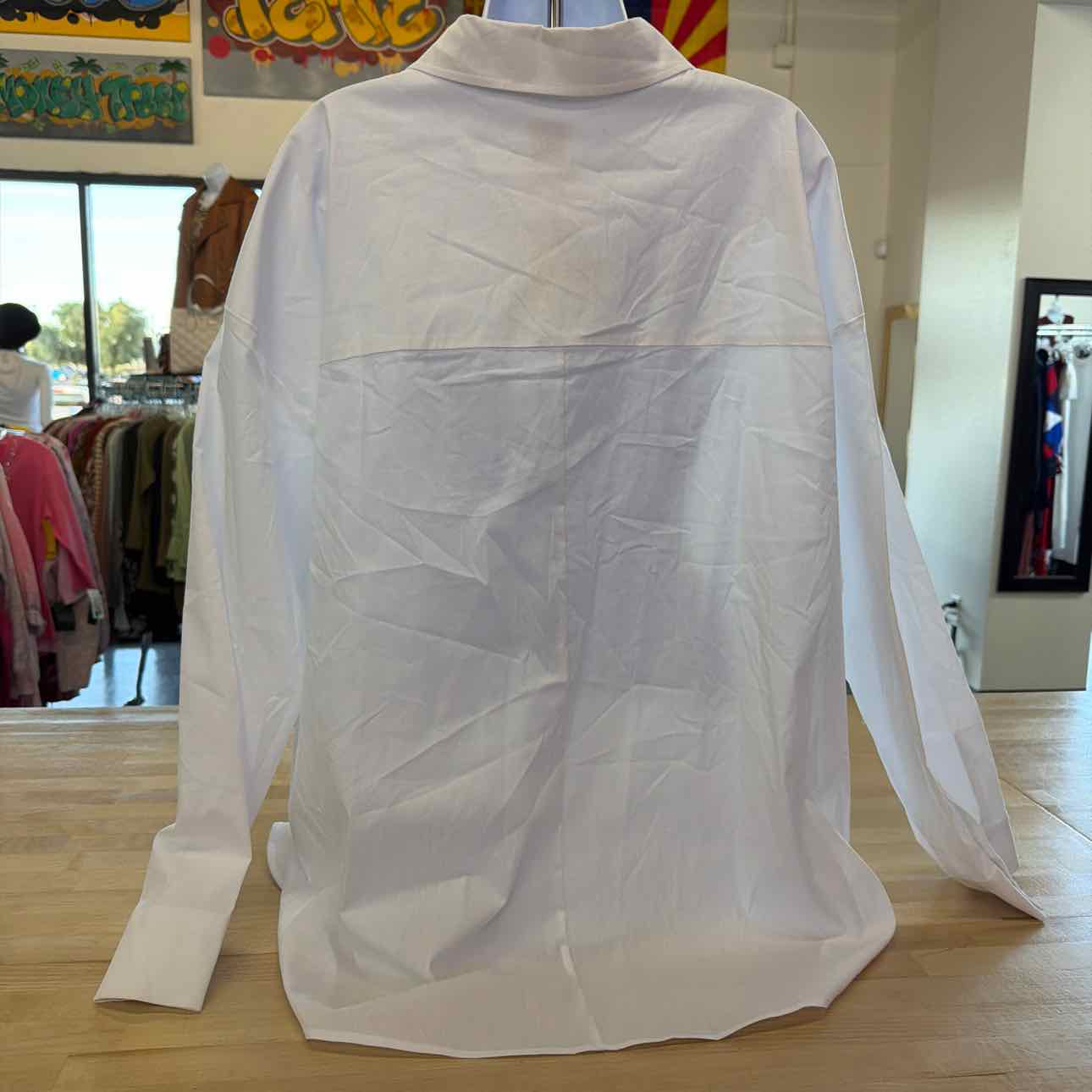 Anne Klein Women's Button-Front Drop-Shoulder Shirt - Bright White