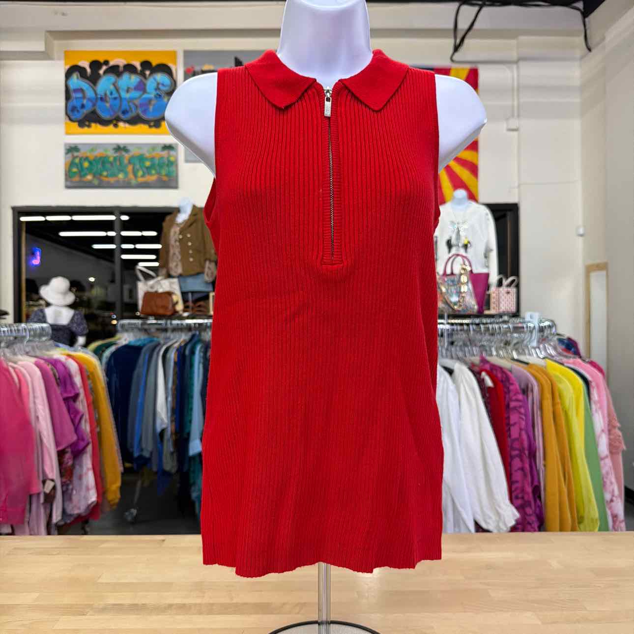 Boston Proper Size S Red Preloved Sleeveless