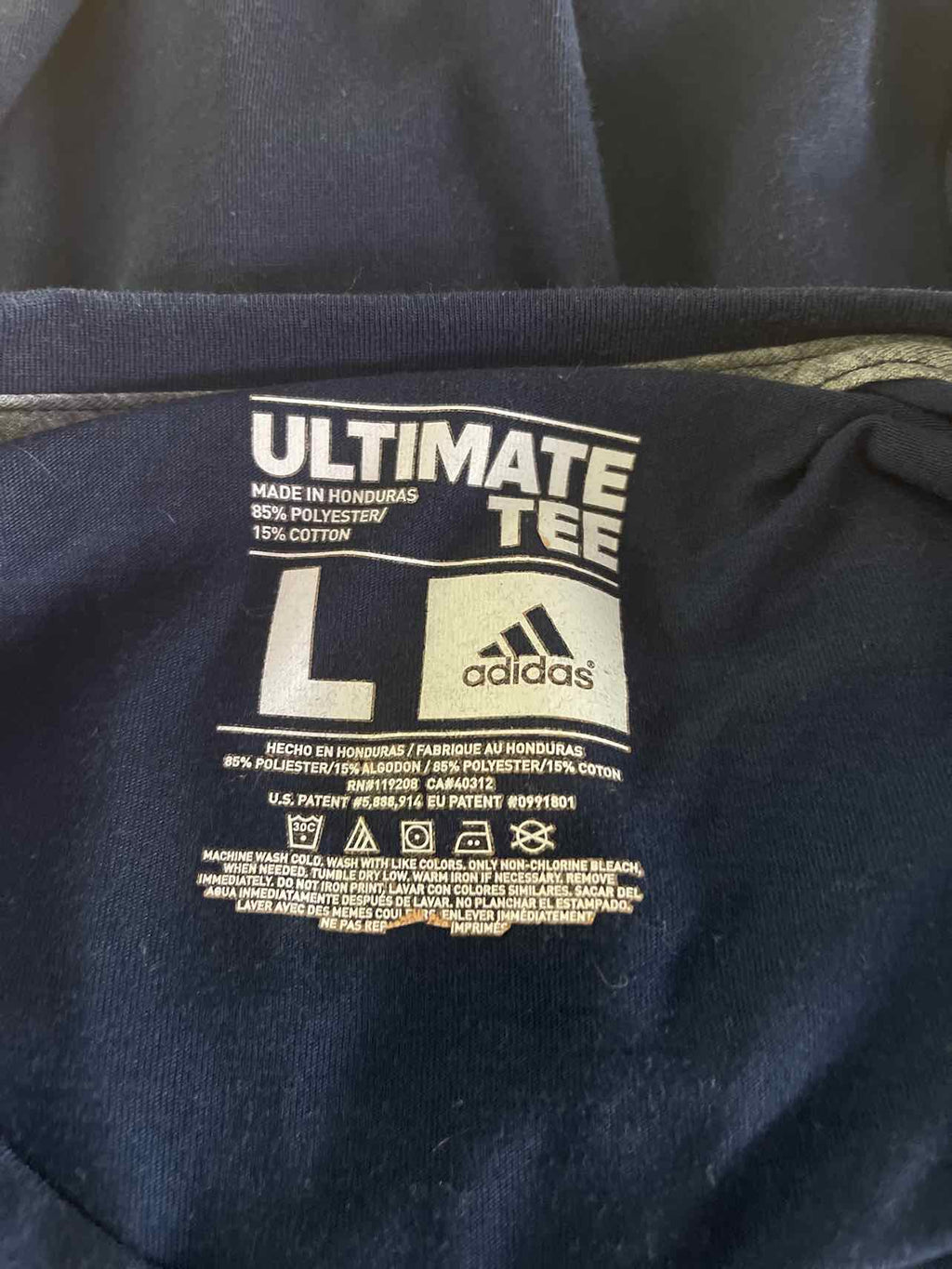 Adidas Size L Blue Preloved MENS T-shirt