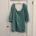 ROXY Mini Dress Sz xl Mineral Blue V-Neck Peasant Sleeves New with Tags