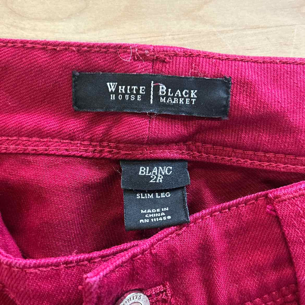 White House Black Market Size 2 Red Denim Preloved Jeans