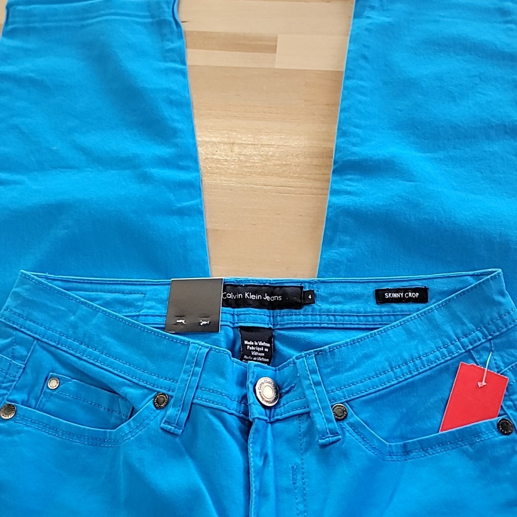Calvin Klein Size 4 Blue Crop Pants NWT