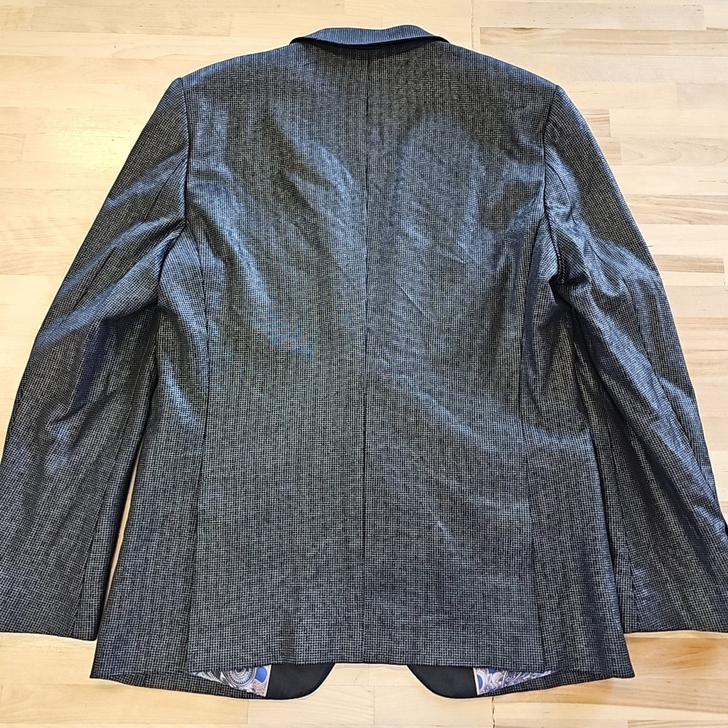 Paisley & Gray Men's Peak-Lapel Tuxedo Jacket - Black Silver Knit