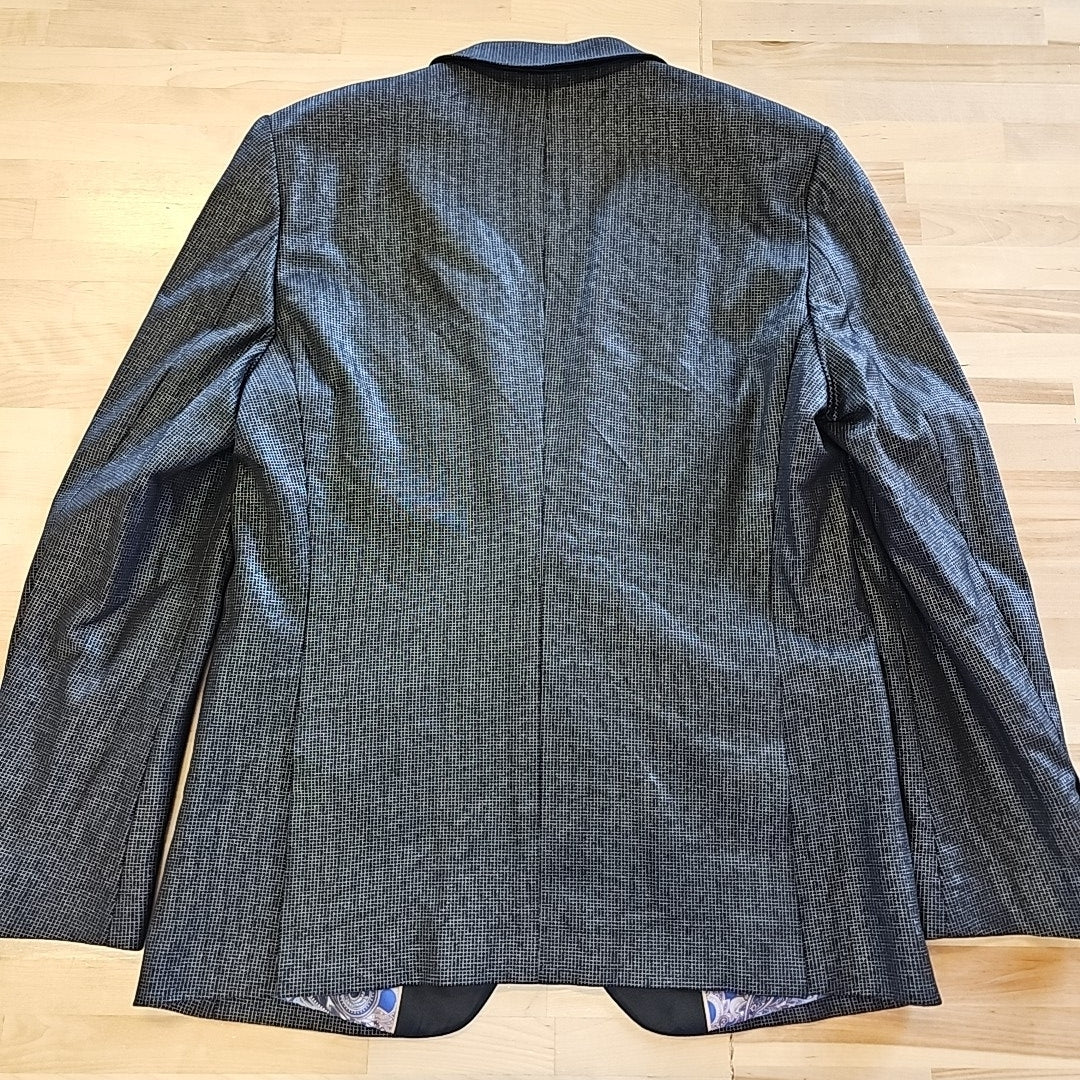Paisley & Gray Men's Peak-Lapel Tuxedo Jacket - Black Silver Knit
