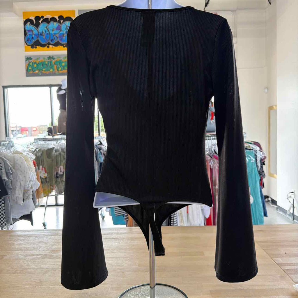 Free People Size S Black Preloved Bodysuit
