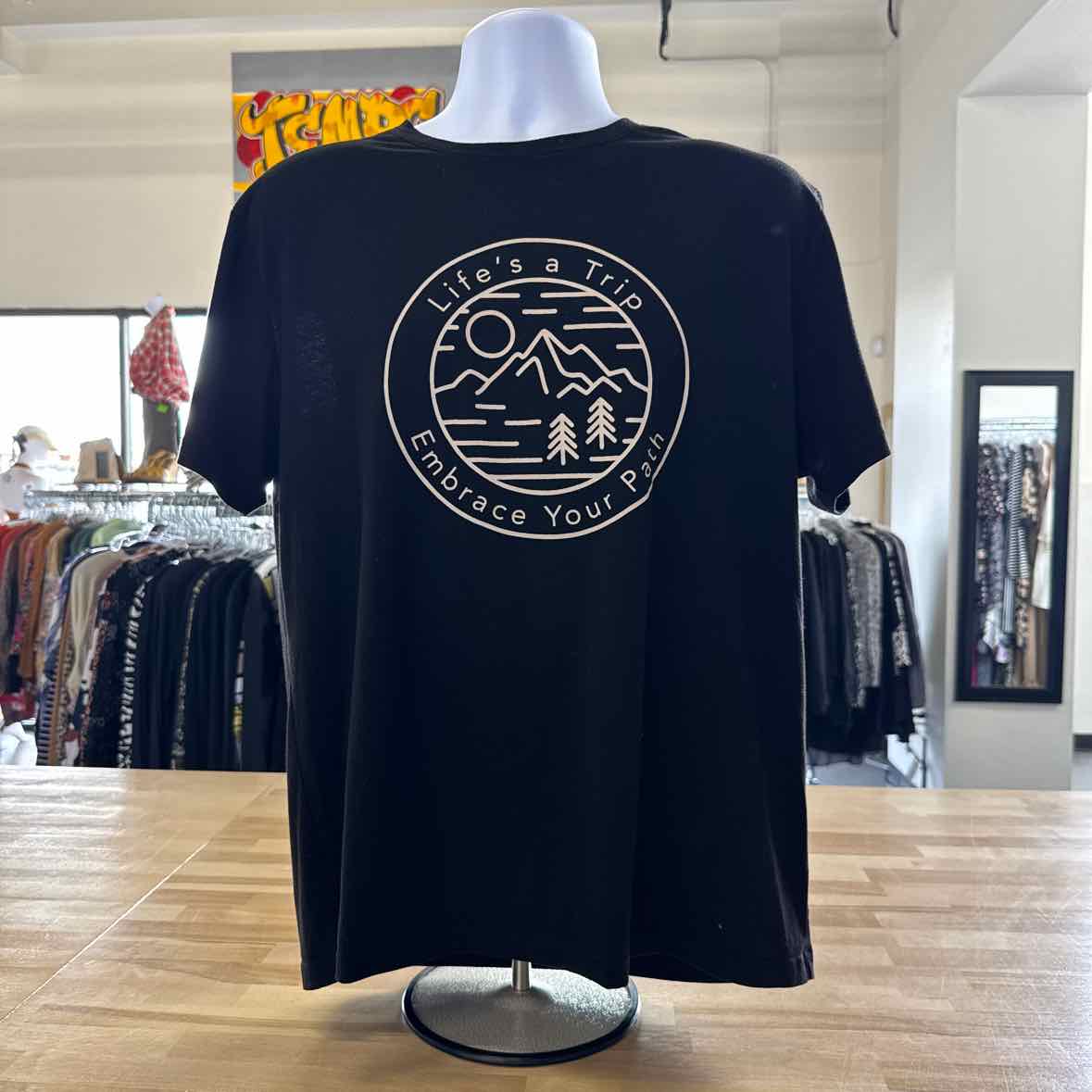Life's A Trip Men's Size L Black MENS T-shirt