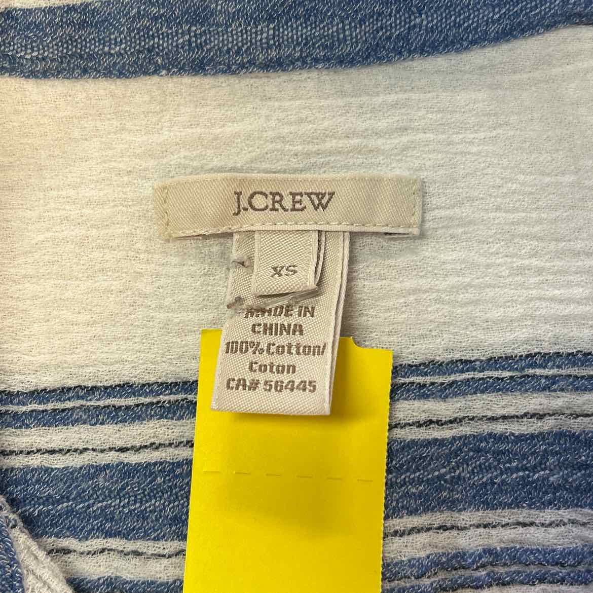 J Crew Size XS White Blue Preloved Blouse LS