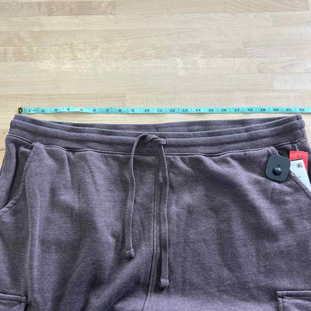Lazer Men's Relaxed Fit Drawstring Burnout Fleece Cargo Jogger Pants