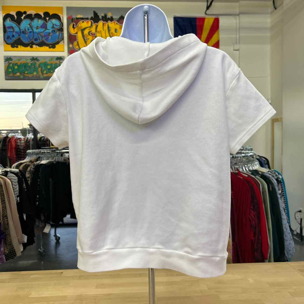 Size L White Used zip up short sleeve