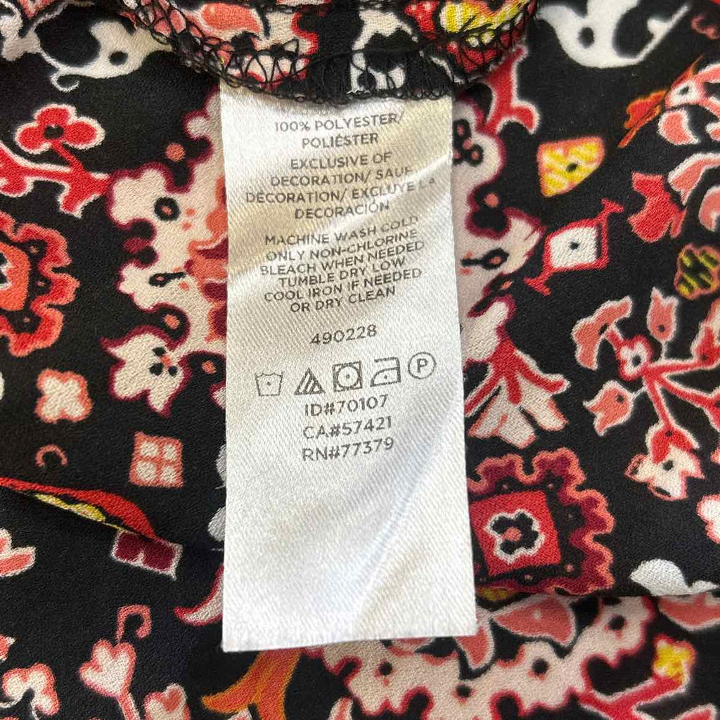 Loft Size L Black Red Preloved Blouse LS