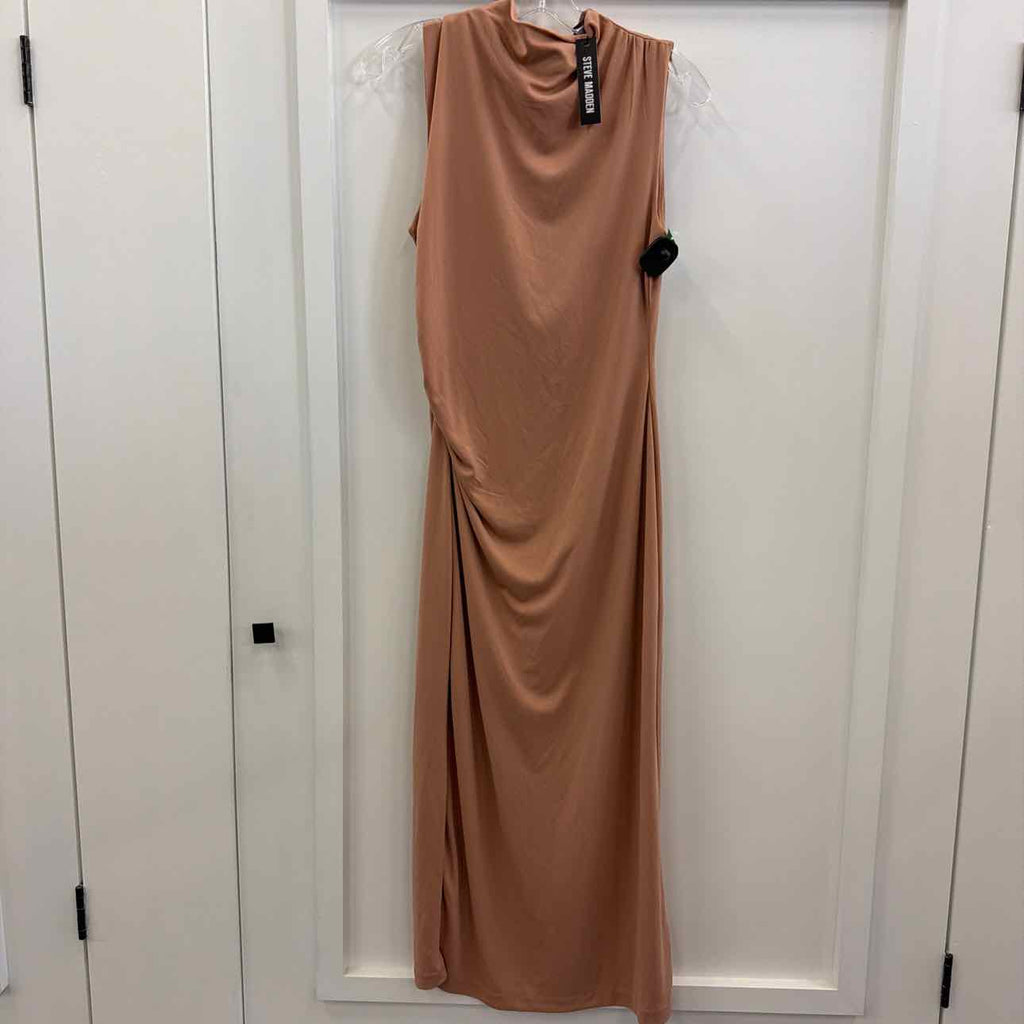 Steve Madden Women's Mo Mock Neck MIDI Dress - Hazelnut