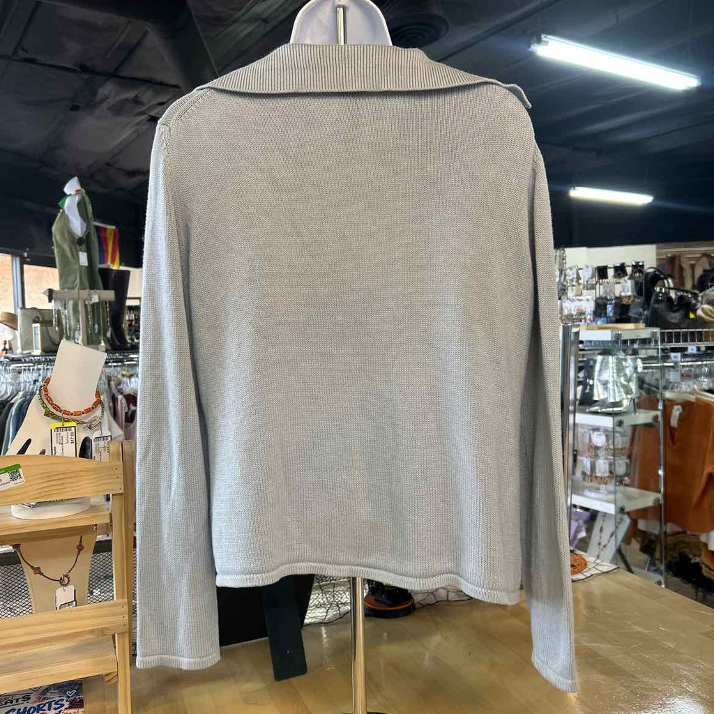 J Jill Size MP Blue Knit Silk/Cotton Preloved Sweater