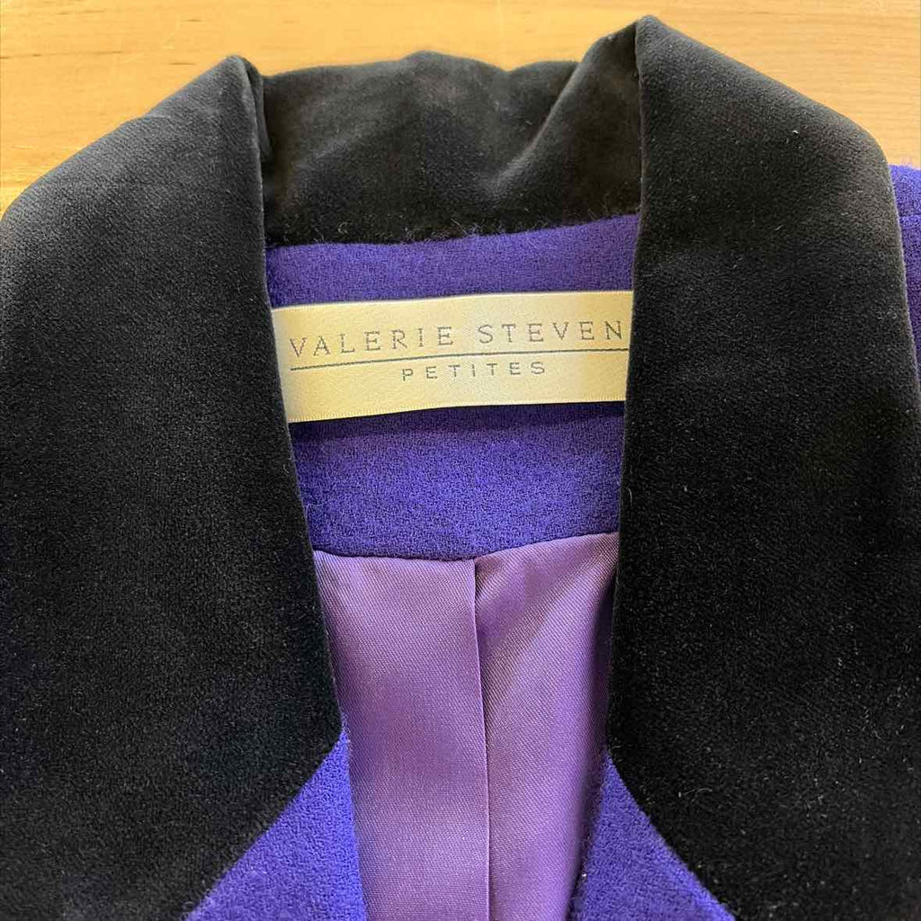 Valerie Stevens Size 6P Purple Wool Preloved Blazer