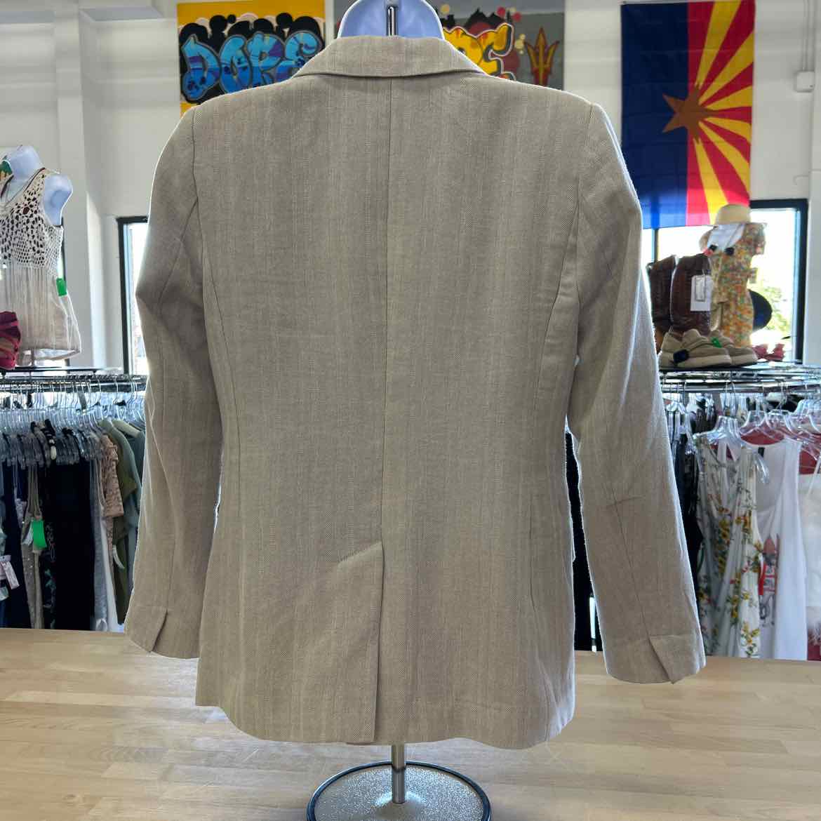 topshop Size 6 Beige Preloved Blazer