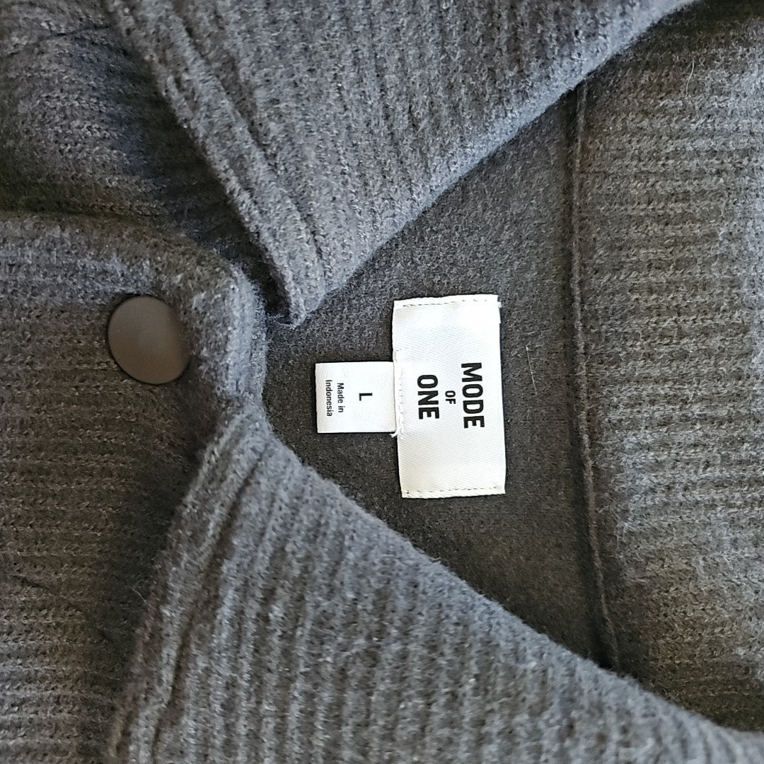 Mode of One Men's Long-Sleeve Knit Trucker Jacket