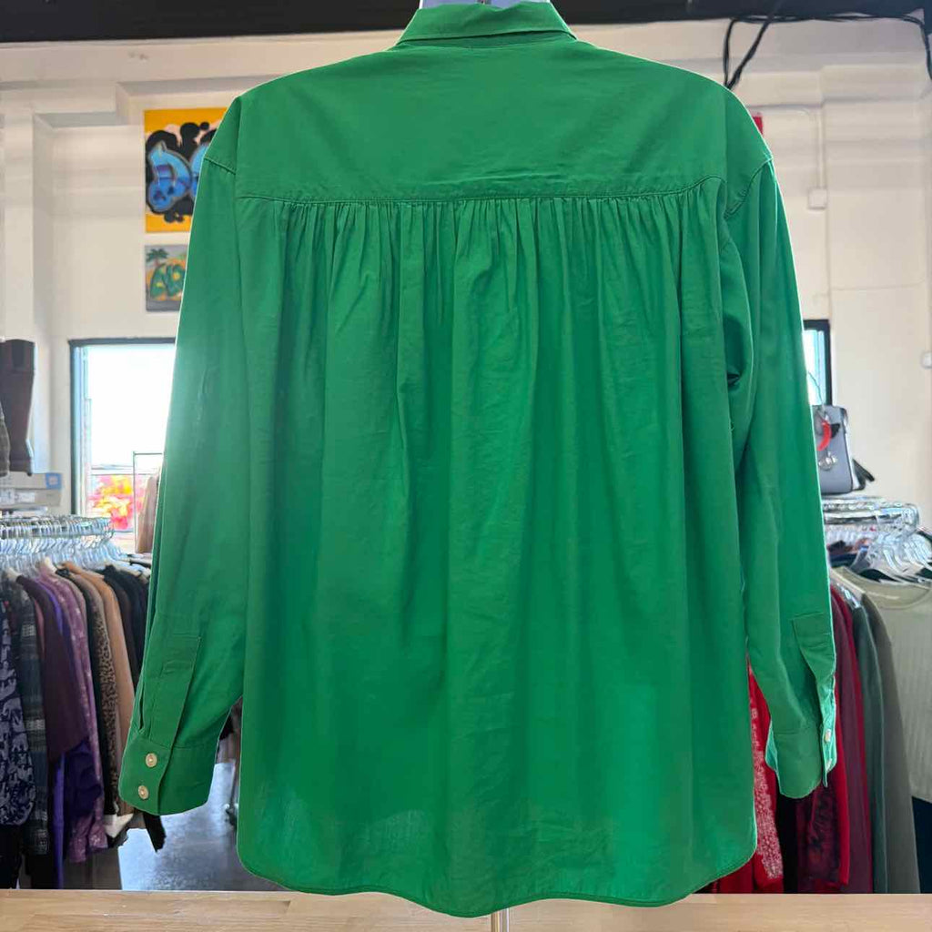 Lands End Size S Green Preloved Button Down Shirt