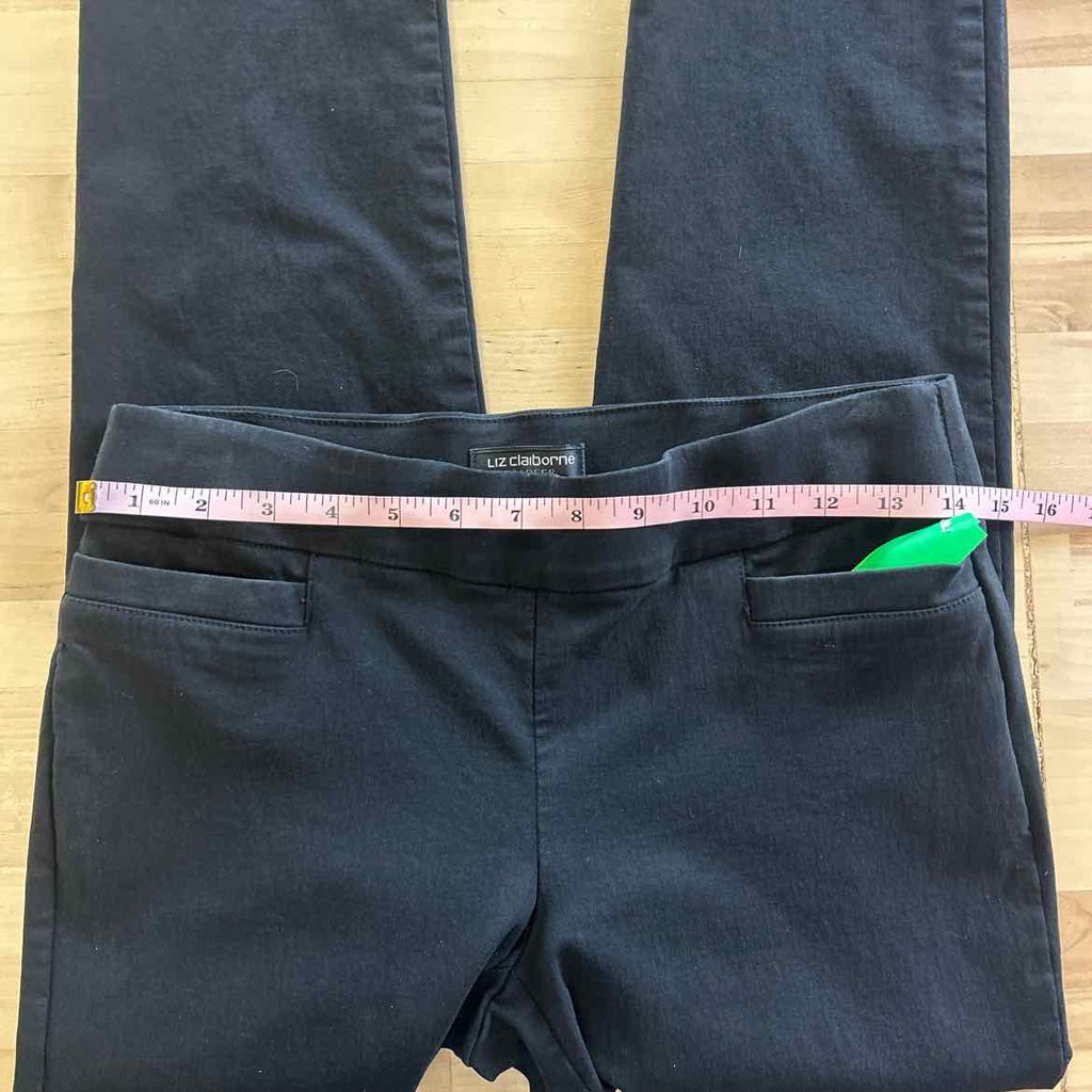Liz Claiborne Size 6P Black Rayon Preloved Pants