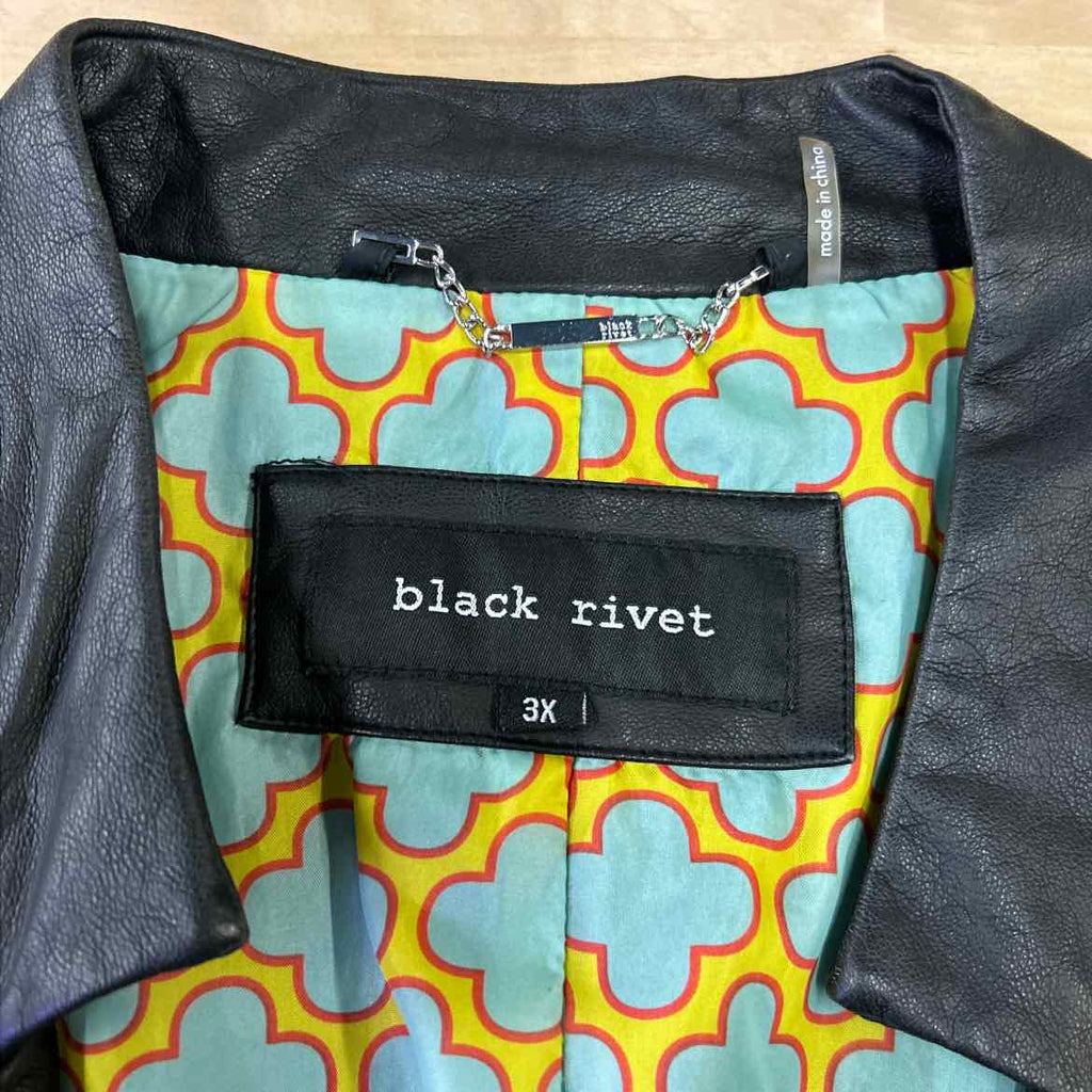 Black Rivet Size 3X Black Jacket