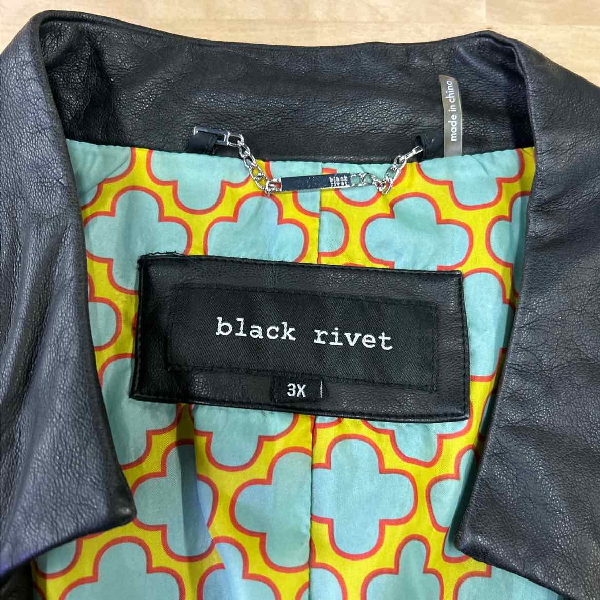 Black Rivet Size 3X Black Jacket