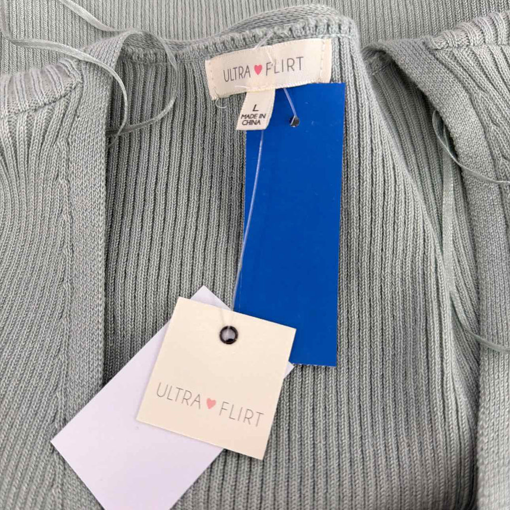 ultra flirt Size L Long-Sleeve Tie-Front Cardigan