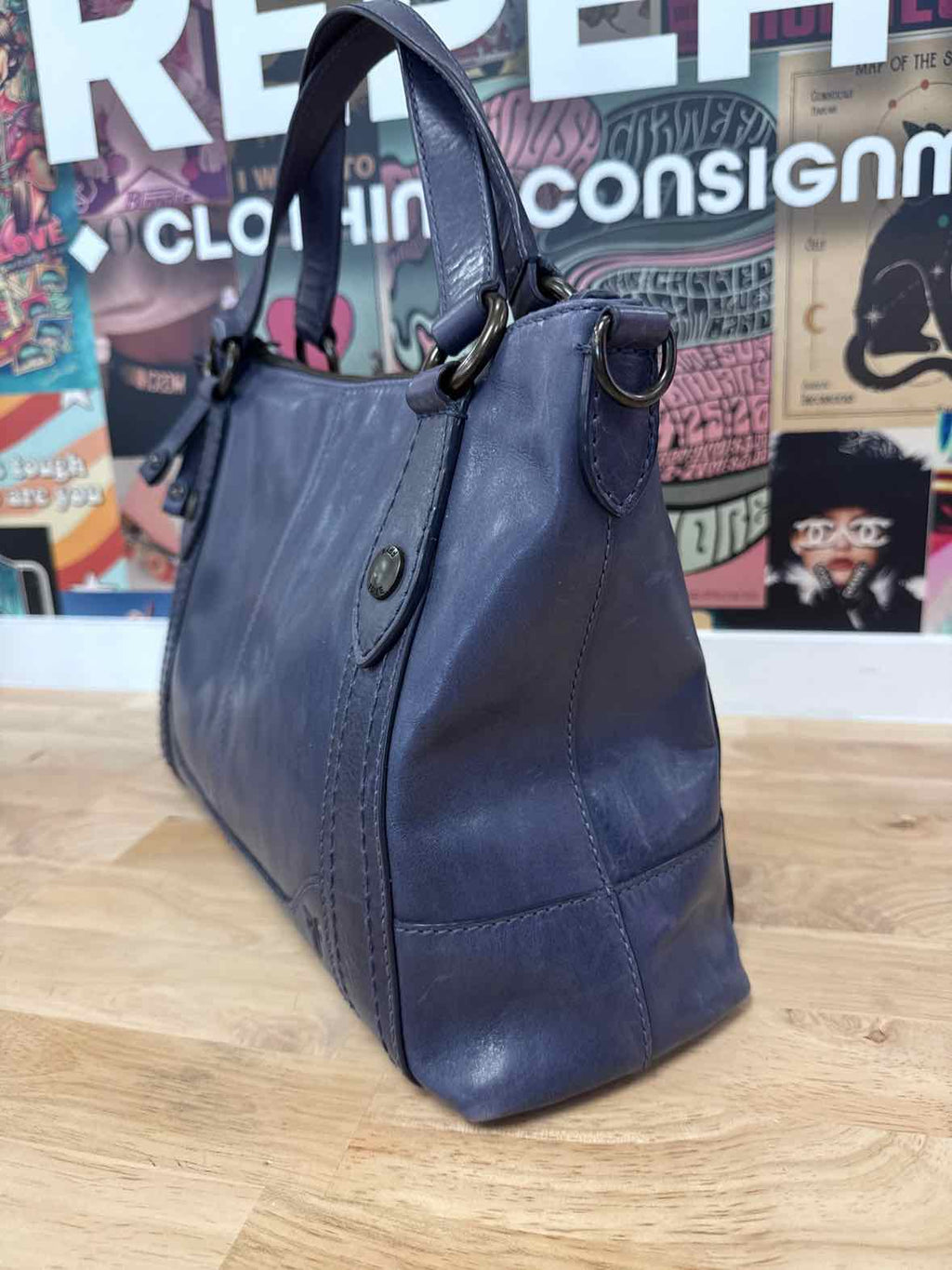 Frye Navy Preloved Handbag