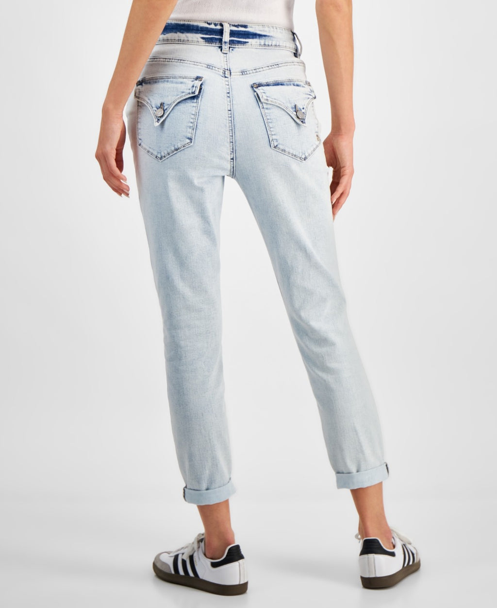 Indigo Rein Juniors' Mid-Rise Light-Wash Cropped Jeans - Acid Wash