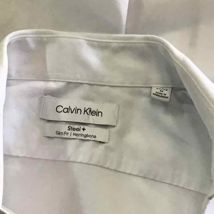 Calvin Klein Size M White New MENS Button Down Shirt