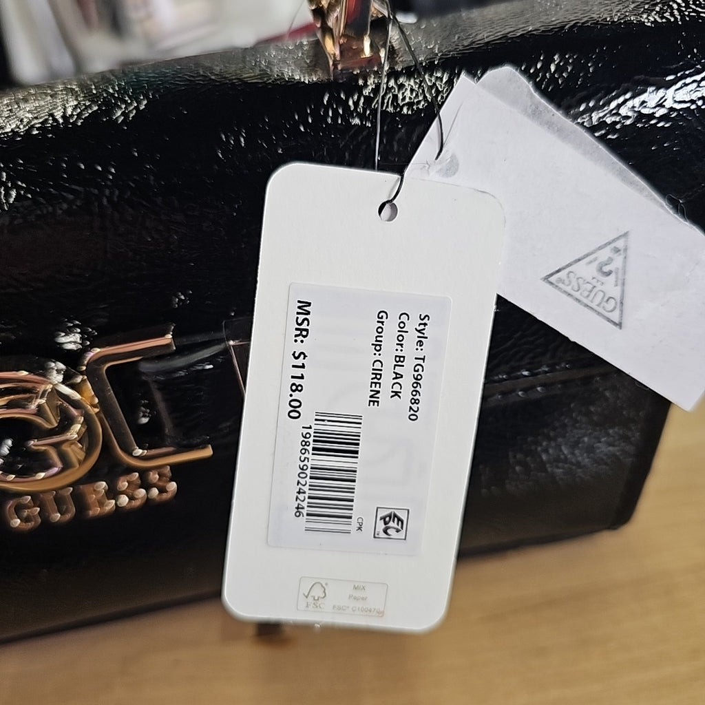 GUESS Black Cirene Top Handle Flap Bag