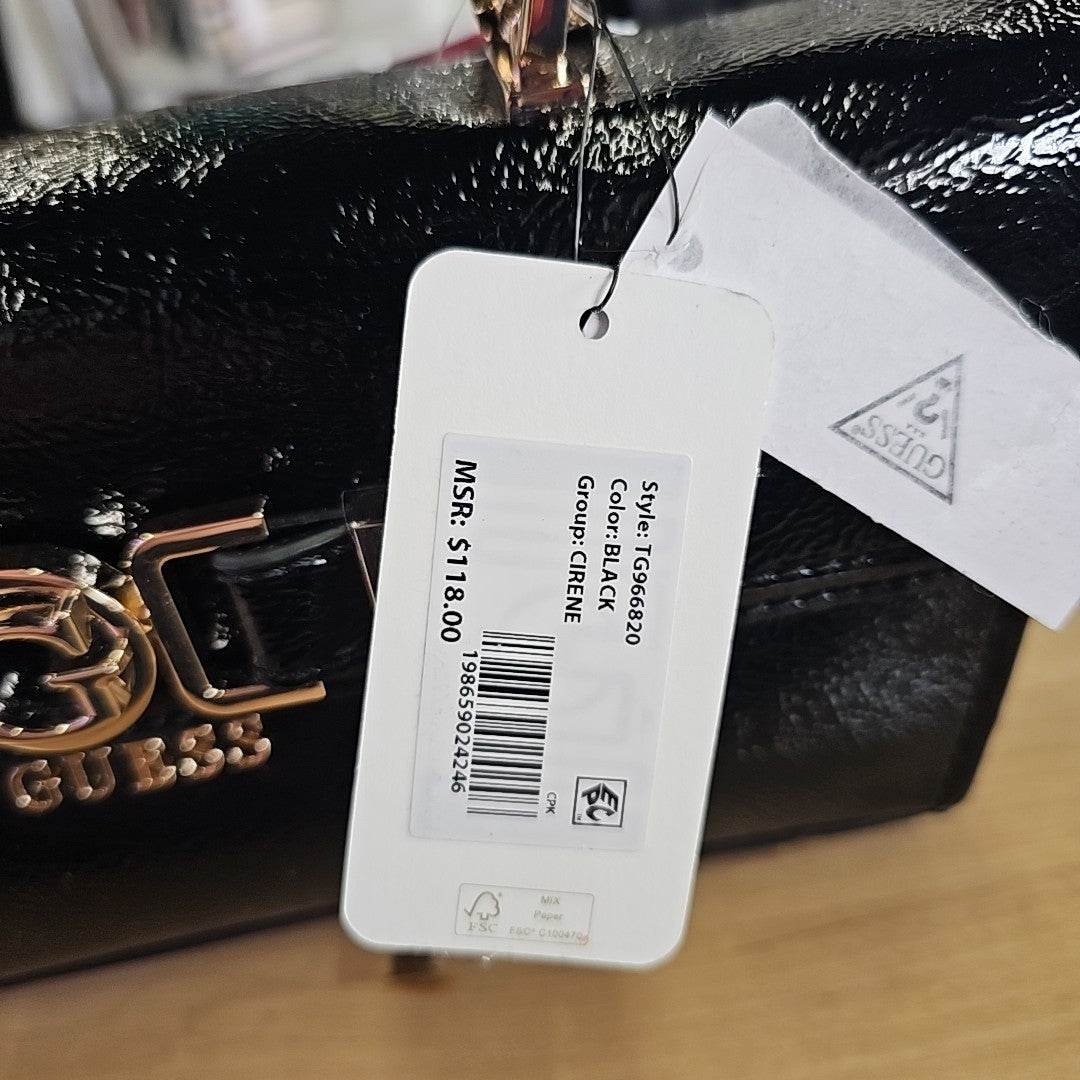 GUESS Black Cirene Top Handle Flap Bag
