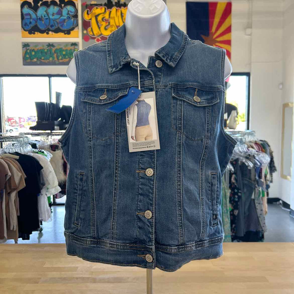Enjean Size L Blue Denim New Vest