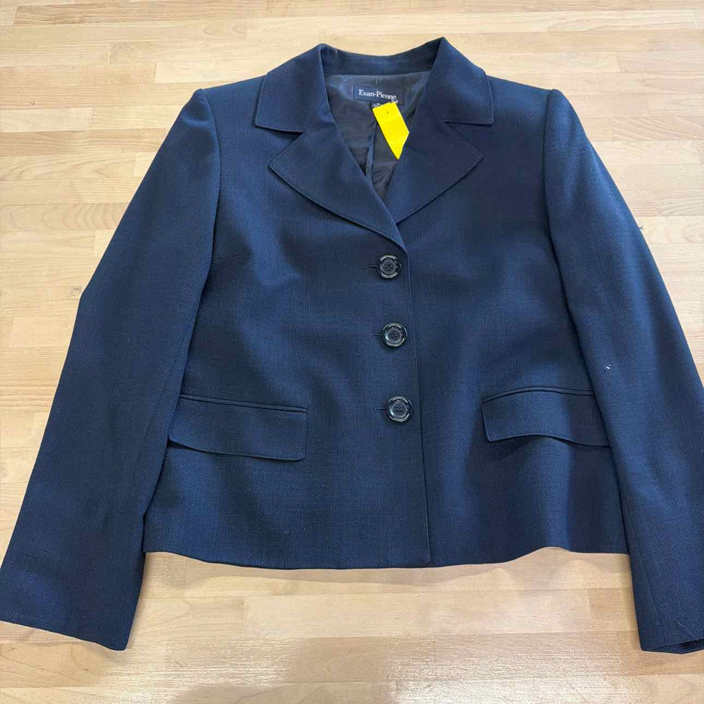 Evan Picone Size 14 Navy 2 pc Dress Set